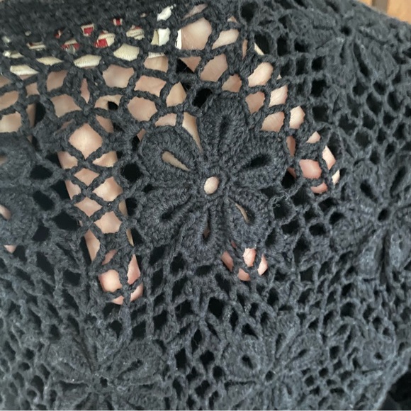 Vintage 90’s Richards Floral chunky Open Knit Cardigan - Picture 7 of 7